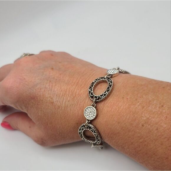 Brighton Bracelet, silvertone, rhinestones - Picture 2 of 8